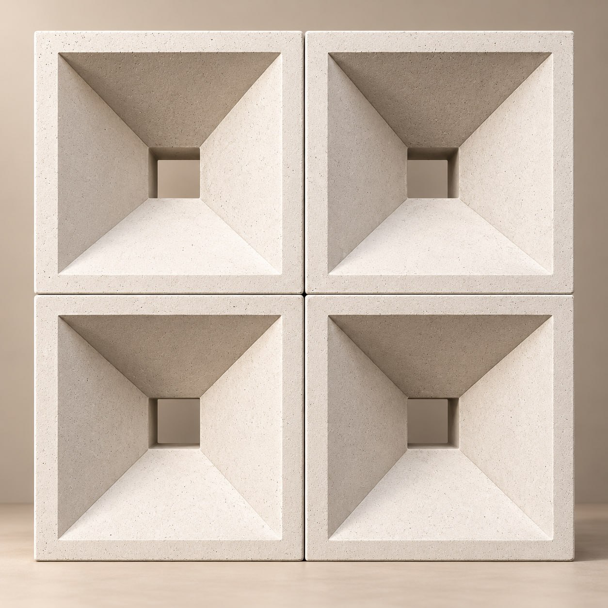 Roster beton motif Corong ukuran 20 x 20 cm