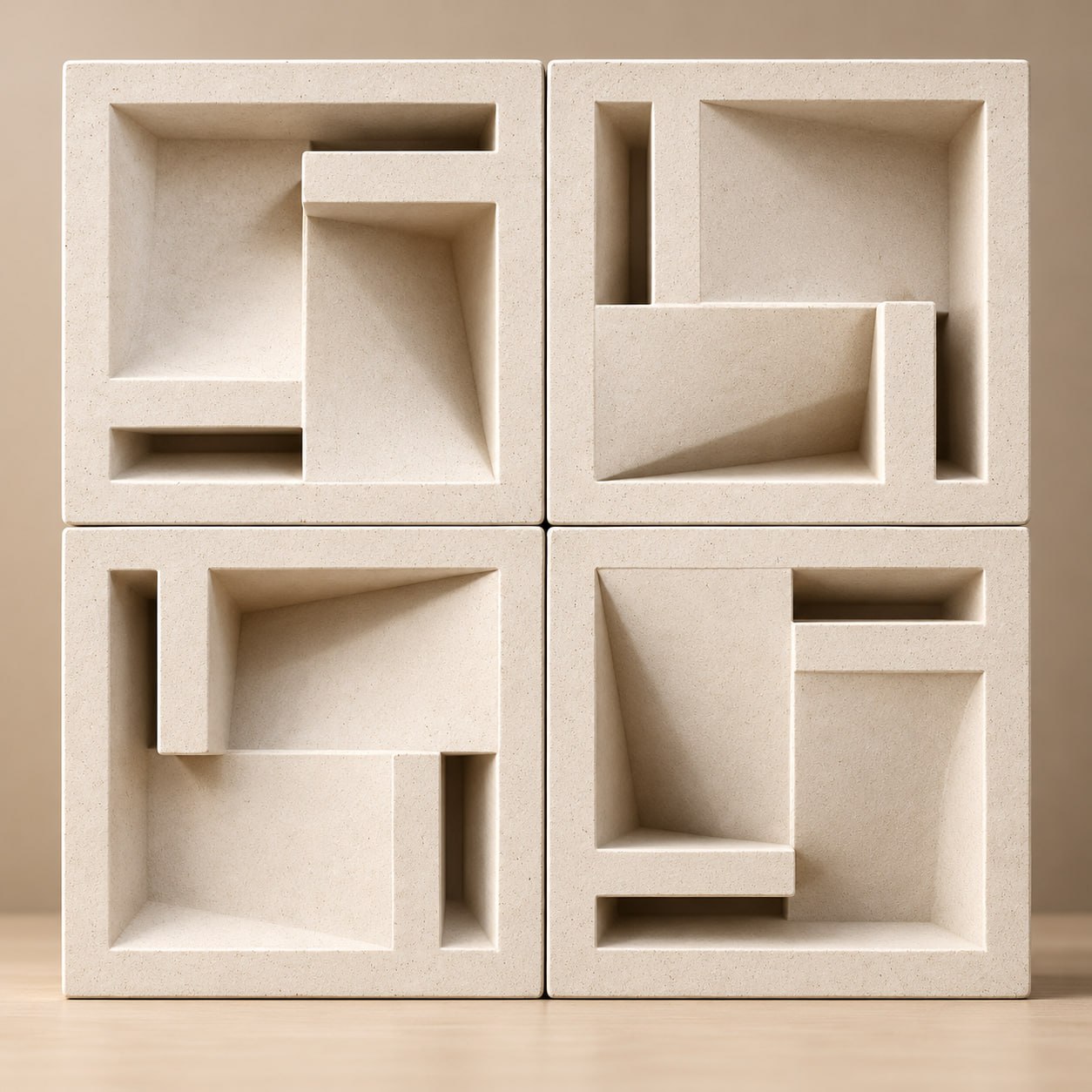 Roster L2 New ukuran 20 x 20 cm dengan relief cekung geometris dan alur memanjang