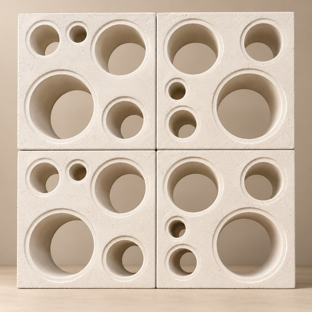 Roster beton motif Random Hole ukuran 20 x 20 cm